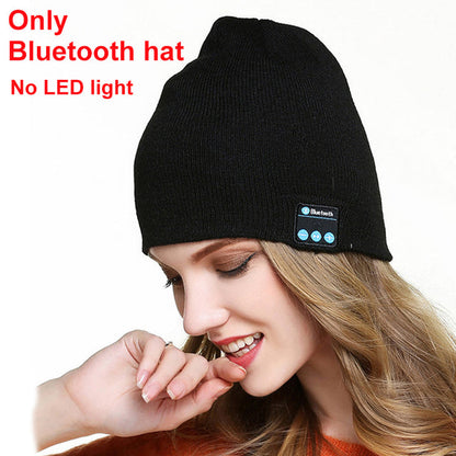 Gorro Negro Con Altavoz y Bluetooth